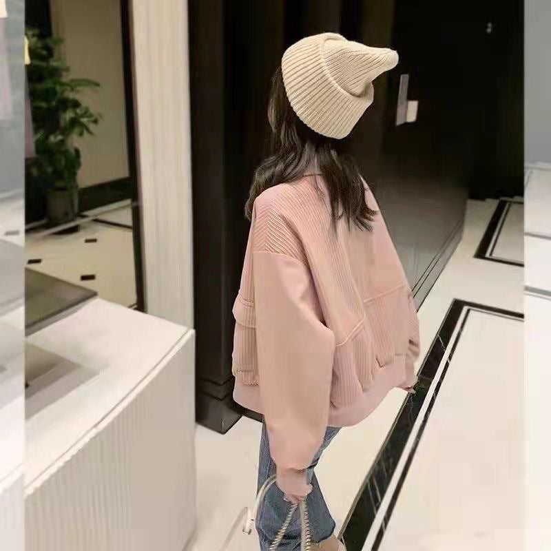 Short Spring and Autumn Corduroy Coat Women Loose Versatile Casual Jacket Outer Tops