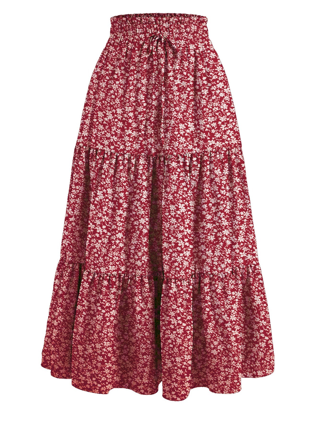 Independent Station Printed Skirt Elastic Waistband Bohemian Holiday Skirt