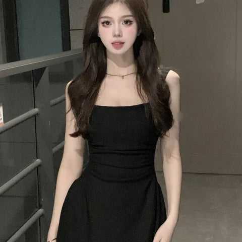 Sling Dress French Slim Fit Waist-Controlled Slimming Special-Interest Design Formal Dress Women