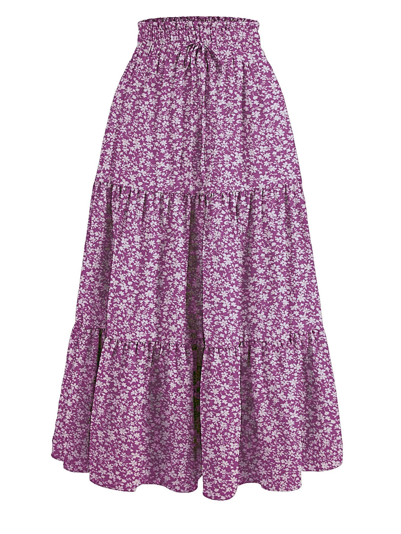 Independent Station Printed Skirt Elastic Waistband Bohemian Holiday Skirt
