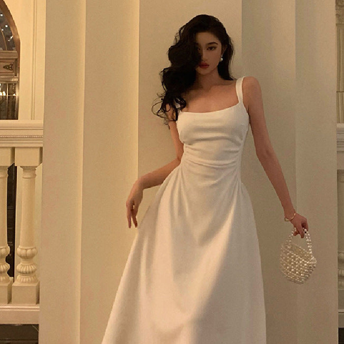Sling Dress French Slim Fit Waist-Controlled Slimming Special-Interest Design Formal Dress Women