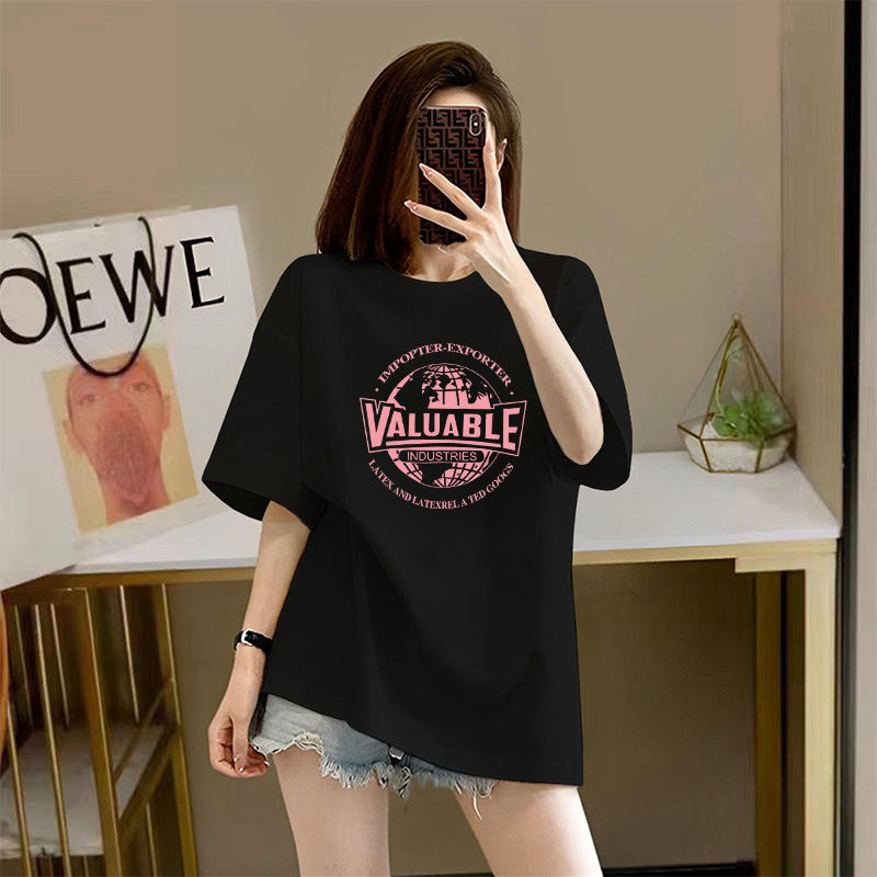 Cotton Short SleeveTT-shirt Women's Summer Loose Mid-Length T-shirt Top