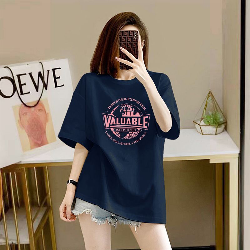 Cotton Short SleeveTT-shirt Women's Summer Loose Mid-Length T-shirt Top