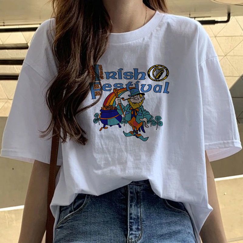 Fat Girl Cotton Short SleeveTT-shirt Women's White Loose Versatile Student Summer Korean Style round Neck Top Clothesins