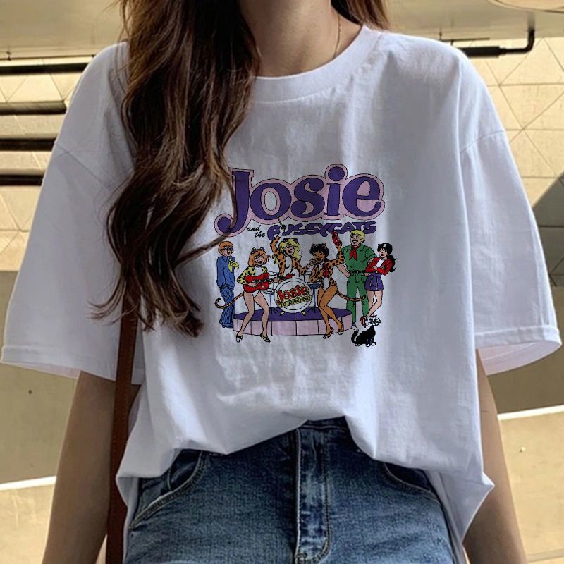 Fat Girl Cotton Short SleeveTT-shirt Women's White Loose Versatile Student Summer Korean Style round Neck Top Clothesins