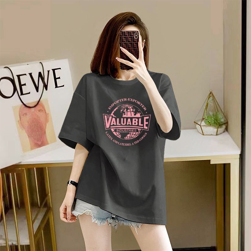Cotton Short SleeveTT-shirt Women's Summer Loose Mid-Length T-shirt Top