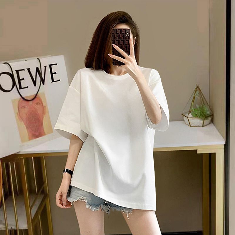 Cotton Short SleeveTT-shirt Women's Summer Loose Mid-Length T-shirt Top
