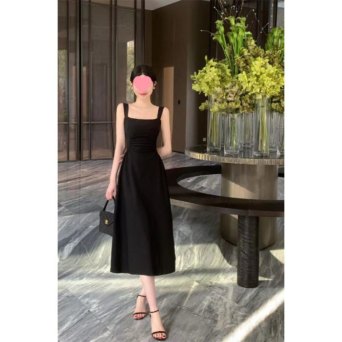 Sling Dress French Slim Fit Waist-Controlled Slimming Special-Interest Design Formal Dress Women