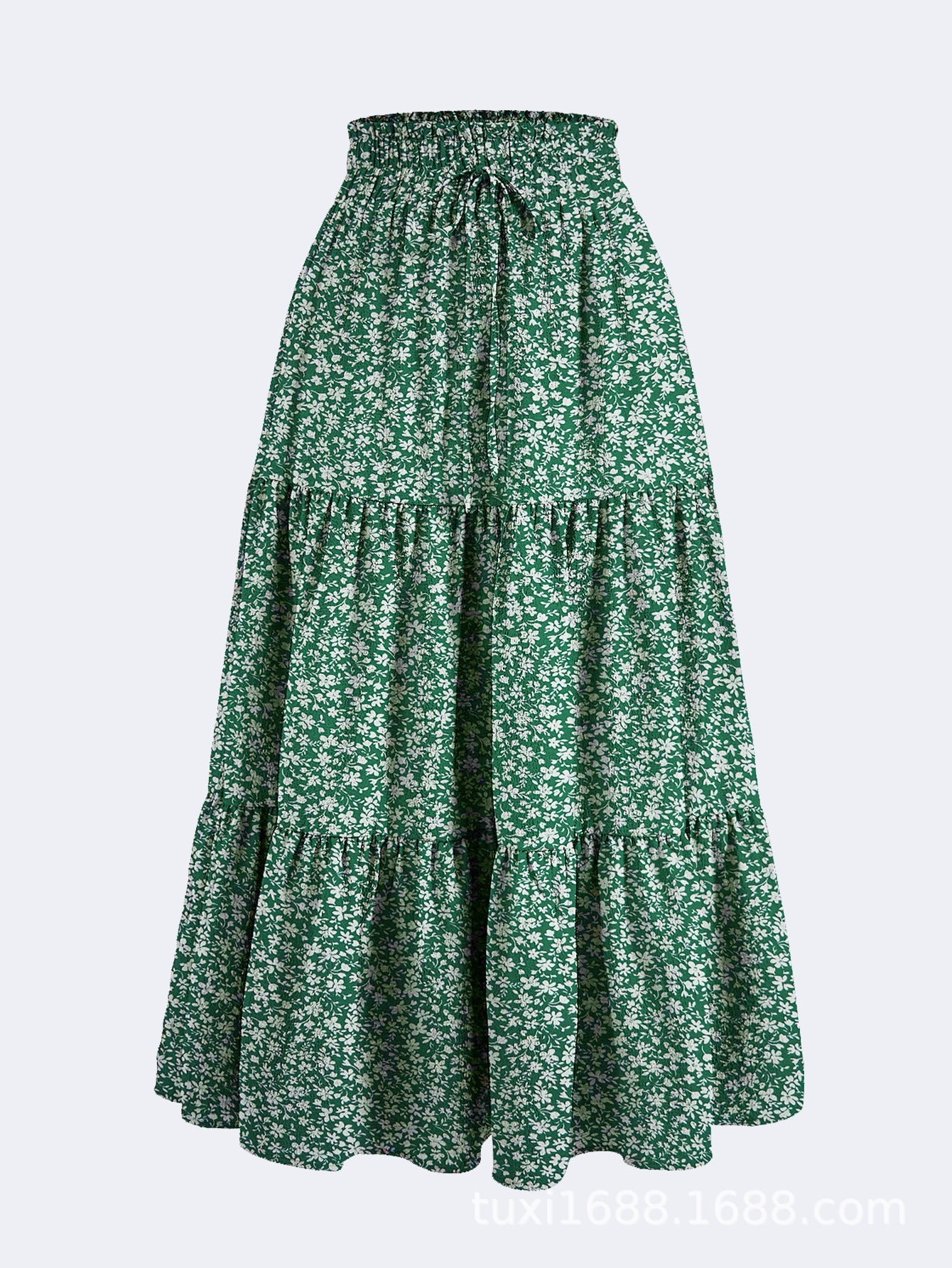 Independent Station Printed Skirt Elastic Waistband Bohemian Holiday Skirt